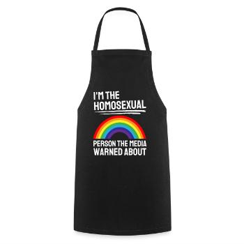 Gay Pride Month Rainbow Funny Gift LGBT - Cooking Apron - black - Front - AI Model Male 185 dark (185cm)
