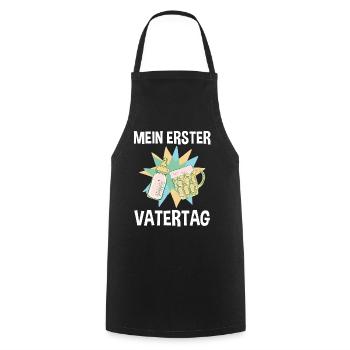 Bier Papa Vater Erster Vatertag - Kochschürze - Schwarz - Vorne - AI Model Male 185 dark (185cm)