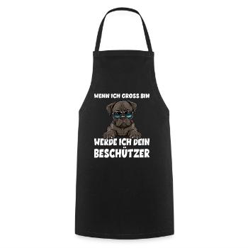 Wenn ich gross bin werde ich dein Beschützer - Kochschürze - Schwarz - Vorne - AI Model Male 185 dark (185cm)