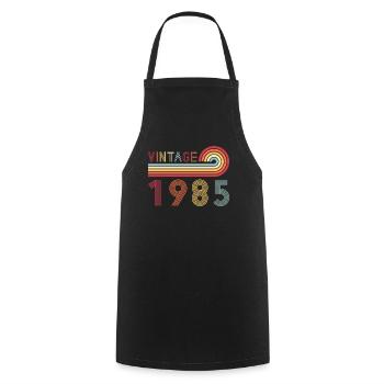 Funny Vintage Born in 1985 Birthday - Cooking Apron - black - Front - AI Model Male 185 dark (185cm)