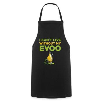 Huile d’olive vierge Evoo - Tablier de cuisine - noir - Devant - AI Model Male 185 dark (185cm)