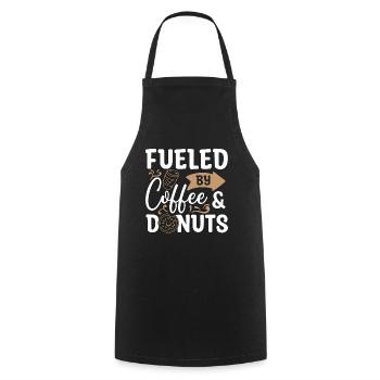 Coffee & Doughnuts Fueled By Coffee & Breakfast - Kochschürze - Schwarz - Vorne - AI Model Male 185 dark (185cm)