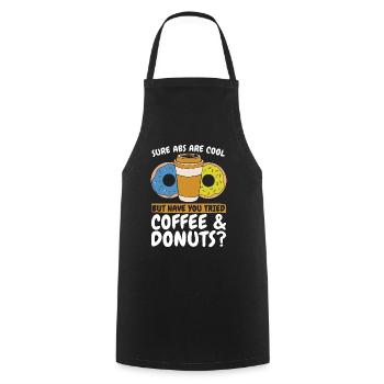Coffee & Doughnuts Sure Abs Are Cool Coffee Bean - Kochschürze - Schwarz - Vorne - AI Model Male 185 dark (185cm)