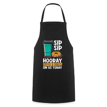 Coffee & Doughnuts Sip Sip Hooray Coffee Bean - Kochschürze - Schwarz - Vorne - AI Model Male 185 dark (185cm)