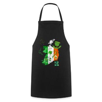 Ireland Irish Homeland Love Gift Clover - Cooking Apron - black - Front - AI Model Male 185 dark (185cm)