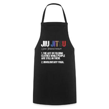 Drôle de définition du Jiu Jitsu - Tablier de cuisine - noir - Devant - AI Model Male 185 dark (185cm)