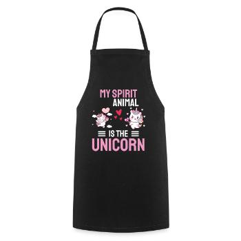 Fantasy Animal Lovers Gift Funny Unicorn - Cooking Apron - black - Front - AI Model Male 185 dark (185cm)