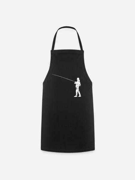 Angeln Angler Silhouette - Kochschürze - Schwarz