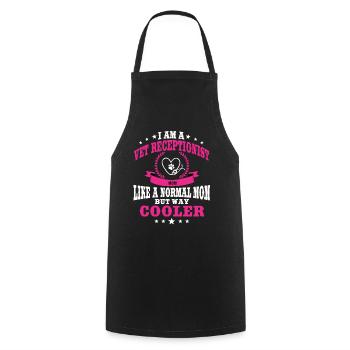 Drôle de vétérinaire réceptionniste mère - Tablier de cuisine - noir - Devant - AI Model Male 185 dark (185cm)