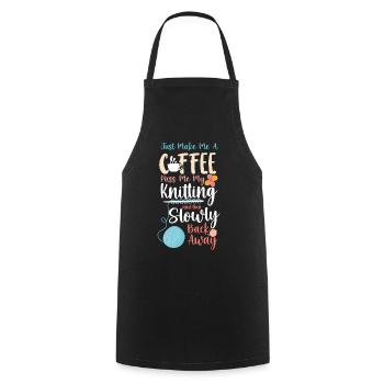 Tricoter du café tricoté juste faire - Tablier de cuisine - noir - Devant - AI Model Male 185 dark (185cm)