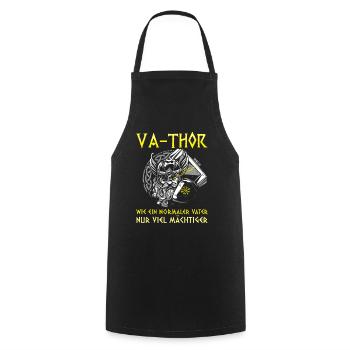Herren Vathor - Vatertag Vatertagsgeschenk Viking - Kochschürze - Schwarz - Vorne - AI Model Male 185 dark (185cm)