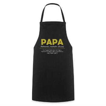 Papa Superheld Definition - Kochschürze - Schwarz - Vorne - AI Model Male 185 dark (185cm)