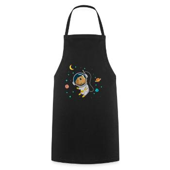 Capybara Flüsterer Astronaut - Kochschürze - Schwarz - Vorne - AI Model Male 185 dark (185cm)