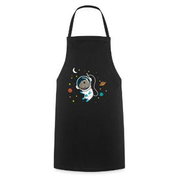 Cobaye de l’astronaute Capybara - Tablier de cuisine - noir - Devant - AI Model Male 185 dark (185cm)