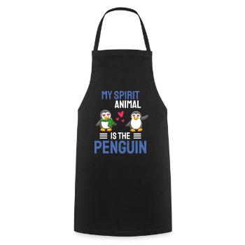 Zoo Animal My spiritual animal is the penguin - Cooking Apron - black - Front - AI Model Male 185 dark (185cm)