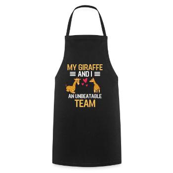 My Giraffe and I Africa Animal Gift Giraffe - Cooking Apron - black - Front - AI Model Male 185 dark (185cm)