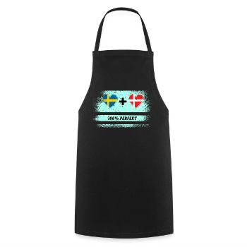 Danemark et Suède 100% Parfait / Cadeau - Tablier de cuisine - noir - Devant - AI Model Male 185 dark (185cm)