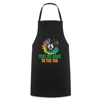 Hippie Peace Zeichen Frieden Blumen Blumenkind - Kochschürze - Schwarz - Vorne - AI Model Male 185 dark (185cm)