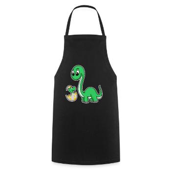 Dinosaure avec famille Baby Dinosaur - Tablier de cuisine - noir - Devant - AI Model Male 185 dark (185cm)
