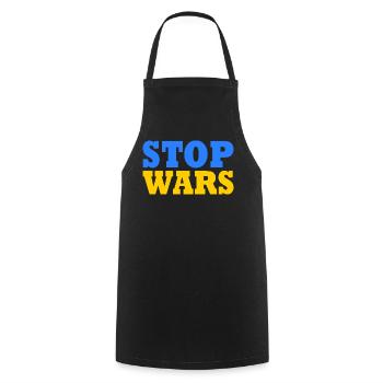 Stop war - Cooking Apron - black - Front - AI Model Male 185 dark (185cm)