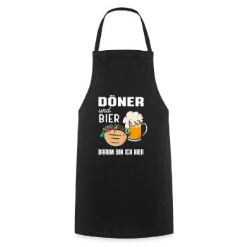 Döner Und Bier Lustiges Kebab Liebhaber - Kochschürze - Schwarz - Vorne - AI Model Male 185 dark (185cm)