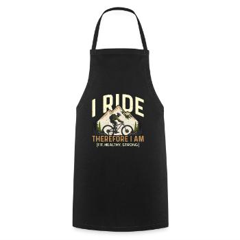 Vélo Je roule donc je suis en forme cycliste cycliste - Tablier de cuisine - noir - Devant - AI Model Male 185 dark (185cm)
