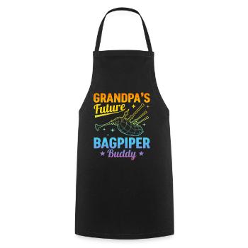 Grandpa’s Future Bagpiper Buddy - Baby Bagpiper - Tablier de cuisine - noir - Devant - AI Model Male 185 dark (185cm)