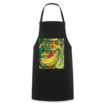Été fruits exotiques juteux fruits fruits vitamines - Tablier de cuisine - noir - Devant - AI Model Male 185 dark (185cm)