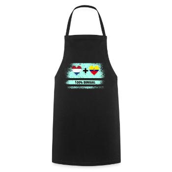 Ecuador and the Netherlands 100% Genius flag - Cooking Apron - black - Front - AI Model Male 185 dark (185cm)