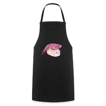 Drôle de japonais Kawaii Sushi Nigiri - Tablier de cuisine - noir - Devant - AI Model Male 185 dark (185cm)