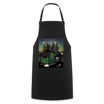 Cabane Nature Nuit Ciel étoilé Dog Forest - Tablier de cuisine - noir - Devant - AI Model Male 185 dark (185cm)