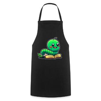 Bookworm - Cooking Apron - black - Front - AI Model Male 185 dark (185cm)
