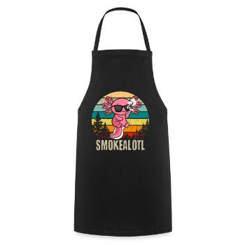 Vintage Sea Salamander Smokealotl Axolotl Weed - Cooking Apron - black - Front - AI Model Male 185 dark (185cm)