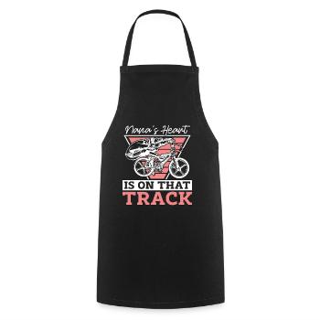 BMX Racing Nana's Heart Is On That Track Bicycle - Cooking Apron - black - Front - AI Model Male 185 dark (185cm)