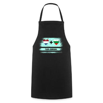 Bulgaria and the Netherlands 100% Genius flag - Cooking Apron - black - Front - AI Model Male 185 dark (185cm)