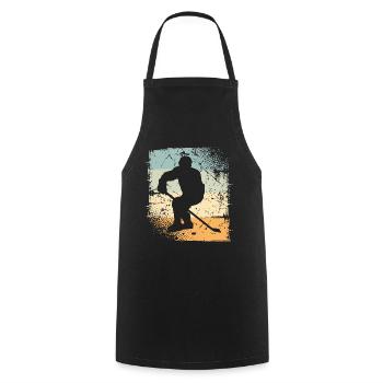 Eishockey  - Cooking Apron - black - Front - AI Model Male 185 dark (185cm)