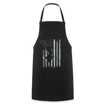 Cheerleading Retro USA Flag 4 juillet - Tablier de cuisine - noir - Devant - AI Model Male 185 dark (185cm)