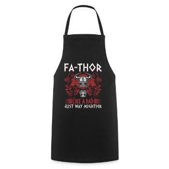 Herren Vathor - Vatertag Vatertagsgeschenk Viking - Kochschürze - Schwarz - Vorne - AI Model Male 185 dark (185cm)