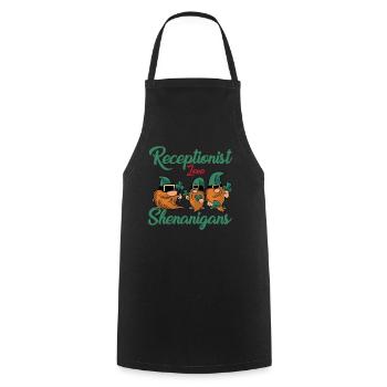 Funny receptionist St. Patrick's Day - Cooking Apron - black - Front - AI Model Male 185 dark (185cm)