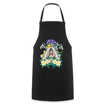 Fleurs printanières Ange Flore céleste Jardin - Tablier de cuisine - noir - Devant - AI Model Male 185 dark (185cm)