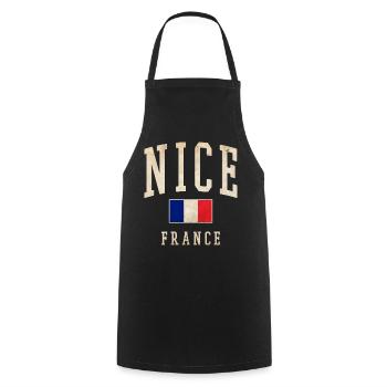 Beau drapeau français - Tablier de cuisine - noir - Devant - AI Model Male 185 dark (185cm)