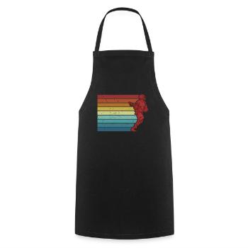 Retro Polo Crosse Intercrosse Lax Player Coach - Cooking Apron - black - Front - AI Model Male 185 dark (185cm)