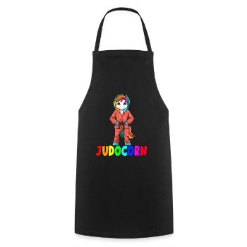 Judocorn Einhorn Judo Judosport Kampfsportart - Kochschürze - Schwarz - Vorne - AI Model Male 185 dark (185cm)
