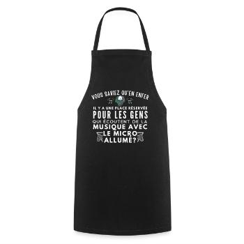 Le Micro Allumé: Musique et Menace - Cooking Apron - black - Front - AI Model Male 185 dark (185cm)