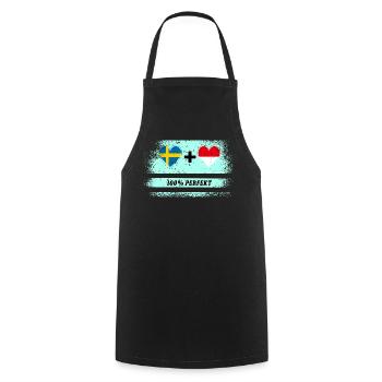 Indonesia and Sweden 100% perfect / gift - Cooking Apron - black - Front - AI Model Male 185 dark (185cm)