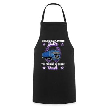 Truck Driver Trucker Truck Driver Gift - Cooking Apron - black - Front - AI Model Male 185 dark (185cm)