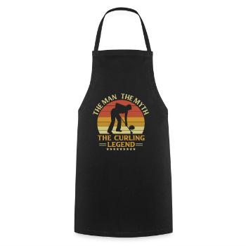The Man The Myth The Curling Legend Retro Curling - Cooking Apron - black - Front - AI Model Male 185 dark (185cm)