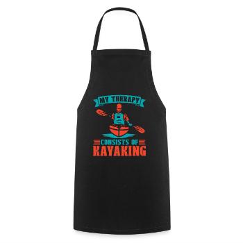 Kayaking Ma thérapie consiste à ramer Kayak Lamateur - Tablier de cuisine - noir - Devant - AI Model Male 185 dark (185cm)