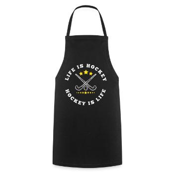 Life is Hockey - Hockey is Life - Hockey Lovers - Tablier de cuisine - noir - Devant - AI Model Male 185 dark (185cm)