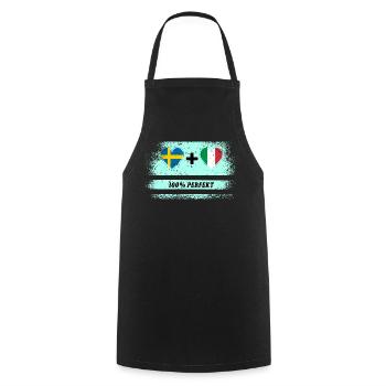 Italie et Suède 100% Parfait / Cadeau - Tablier de cuisine - noir - Devant - AI Model Male 185 dark (185cm)